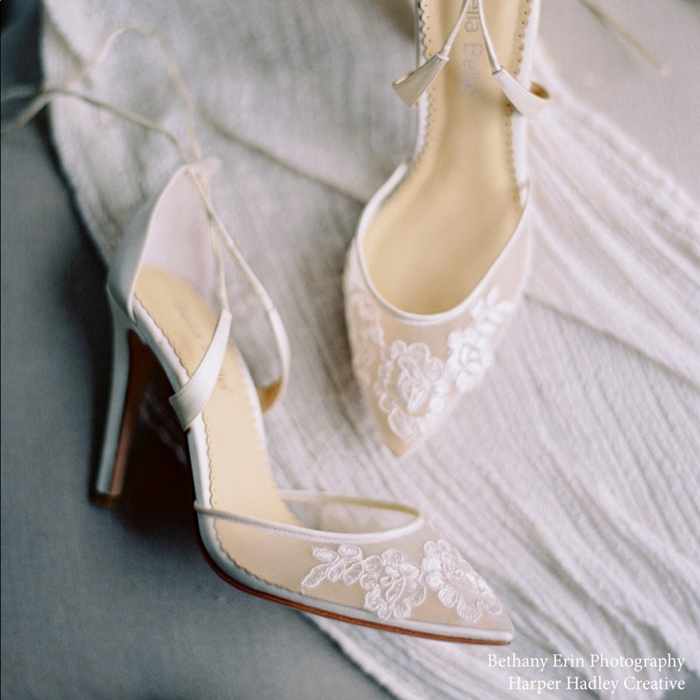 Ivory Bella belle bridal heels 8